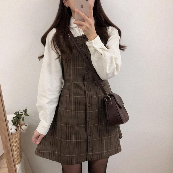 YesStyle Dresses & Skirts - two piece plaid dress and blouse